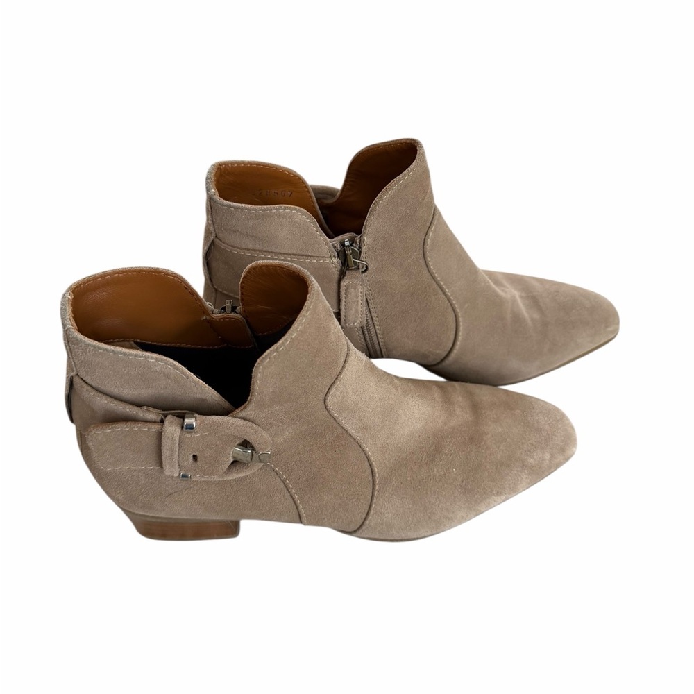 Aquatalia Fiamma Weatherproof Taupe Suede Almond Toe Bootie Weatherproof Size 9 - Picture 4 of 11